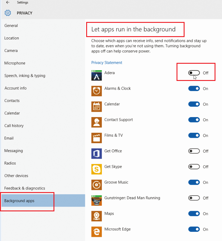 disable windows 10 background apps