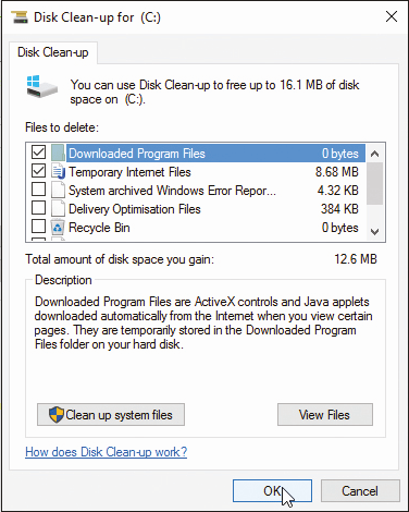 disk clean up windows 10-min