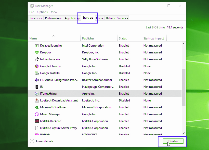 windows 10 startup items task-manager