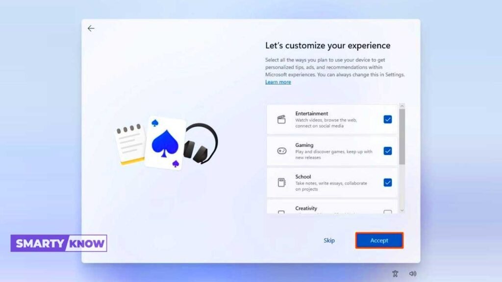 customize windows experience.